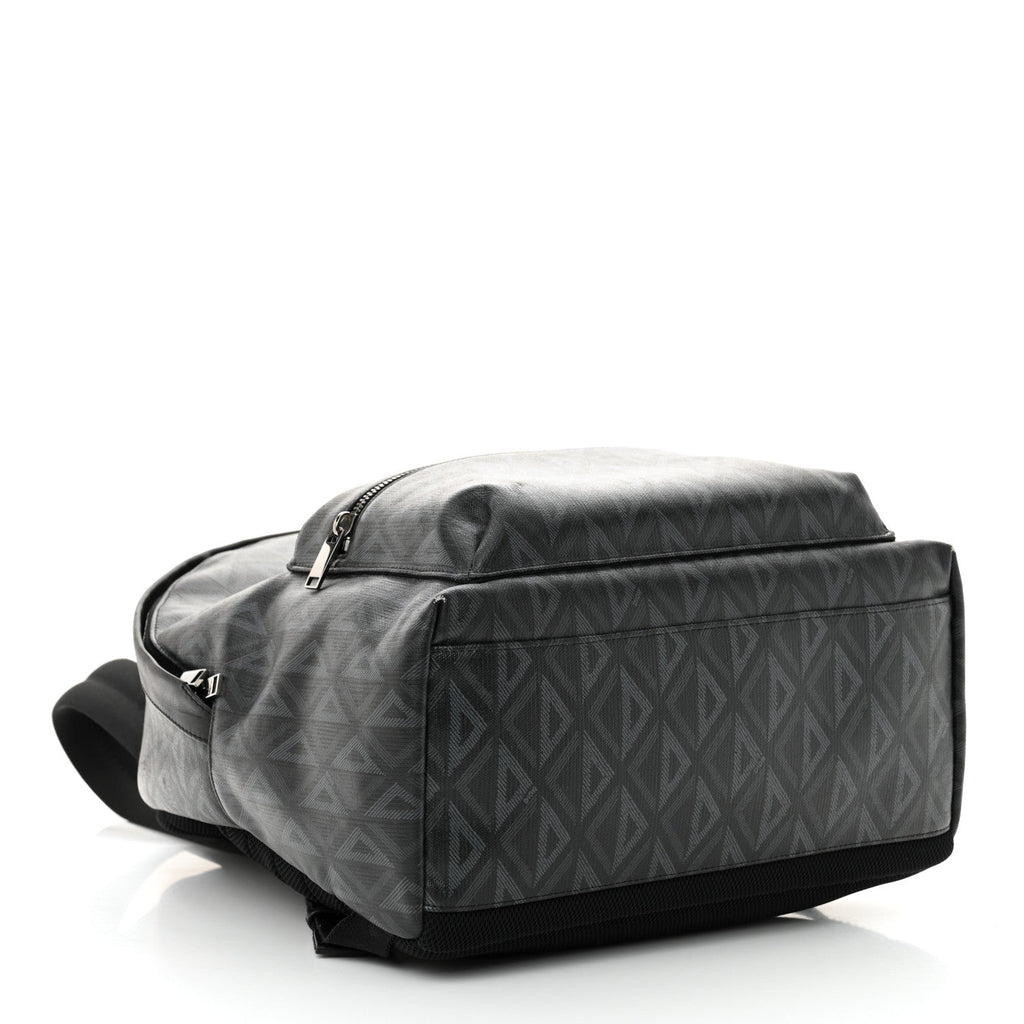 Coated Canvas CD Diamond Rider Zipped Backpack Black