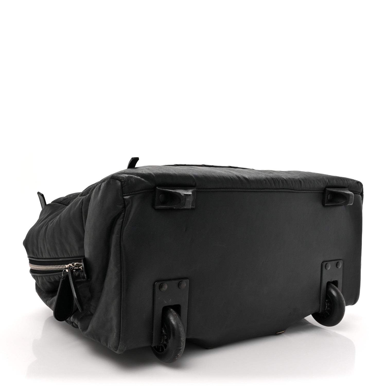Nylon Quilted Duffle Trolley Black