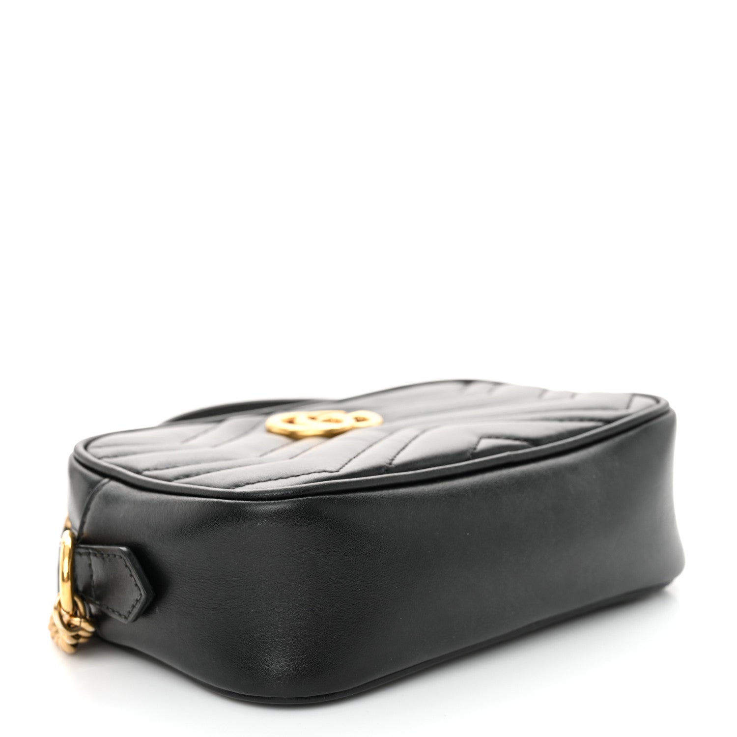 Calfskin Matelasse Mini GG Marmont Chain Shoulder Bag Black