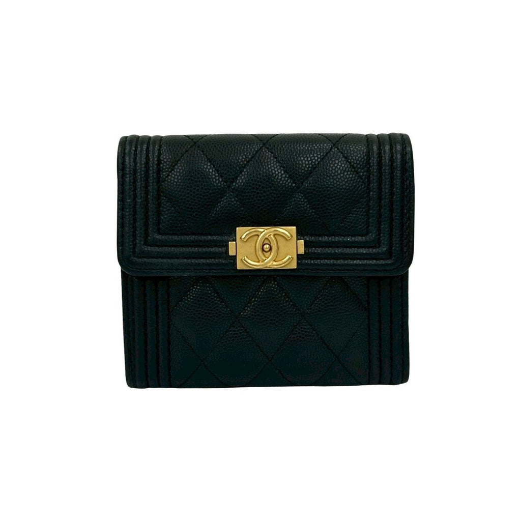 Chanel Boy Chanel Caviar Trifold Wallet