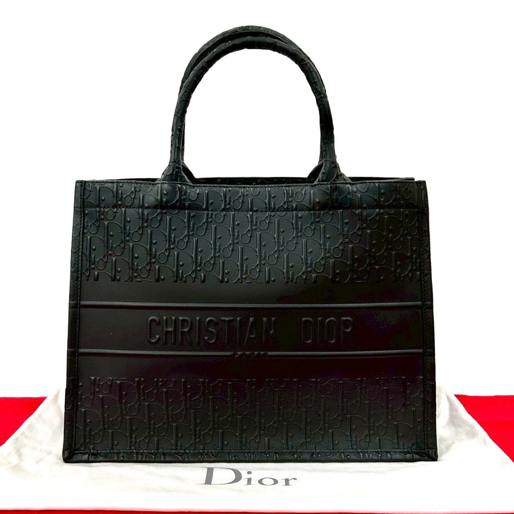 Christian Dior Book Tote Oblique Leather Tote Bag