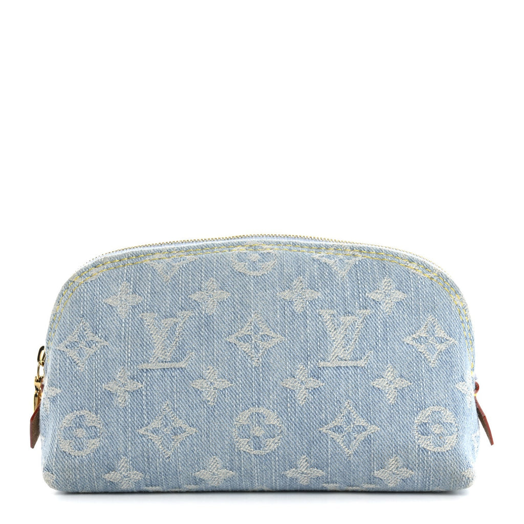 Denim Monogram Pochette Cosmetique PM Sky Blue