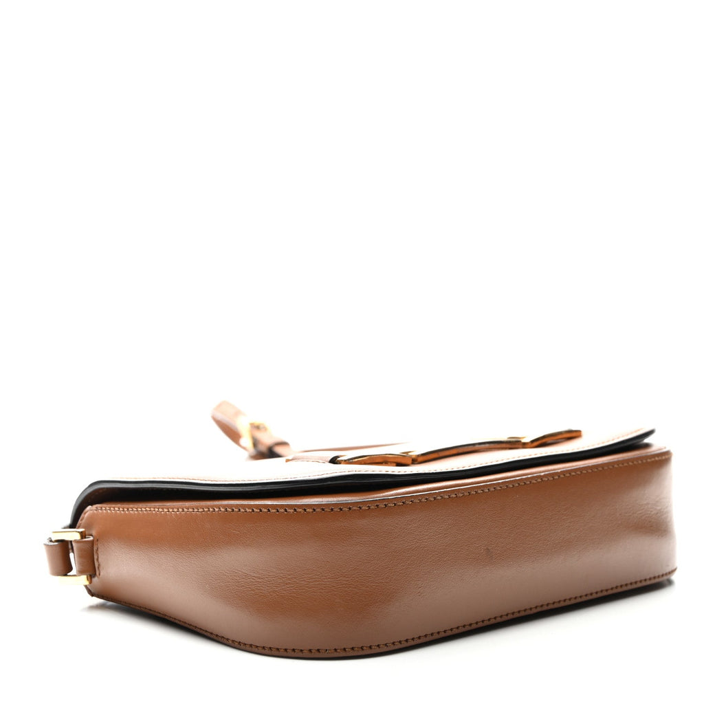 City Calf Flap Shoulder Bag Cognac