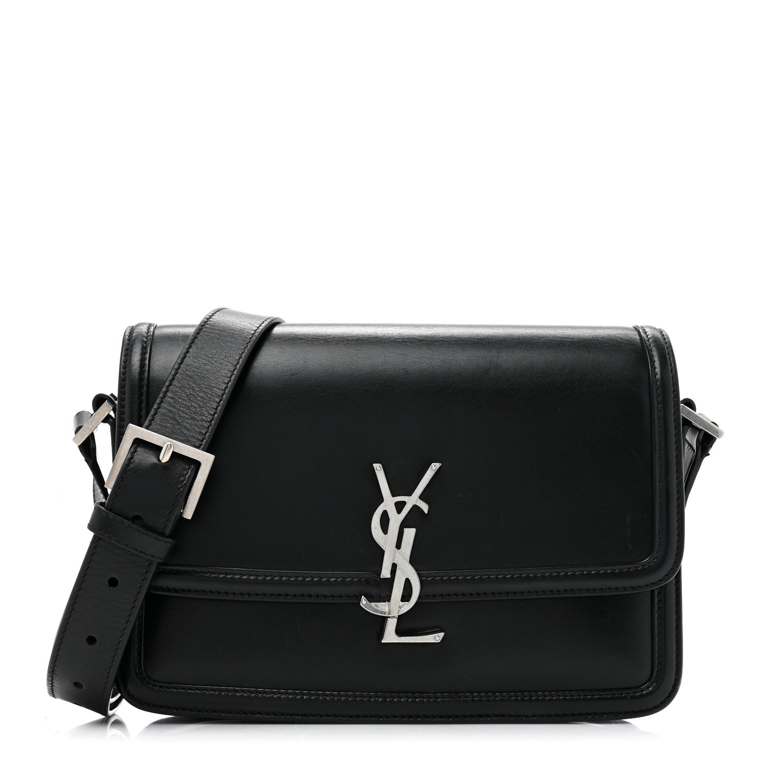 Box Calfskin Monogram Medium Solferino Satchel Black