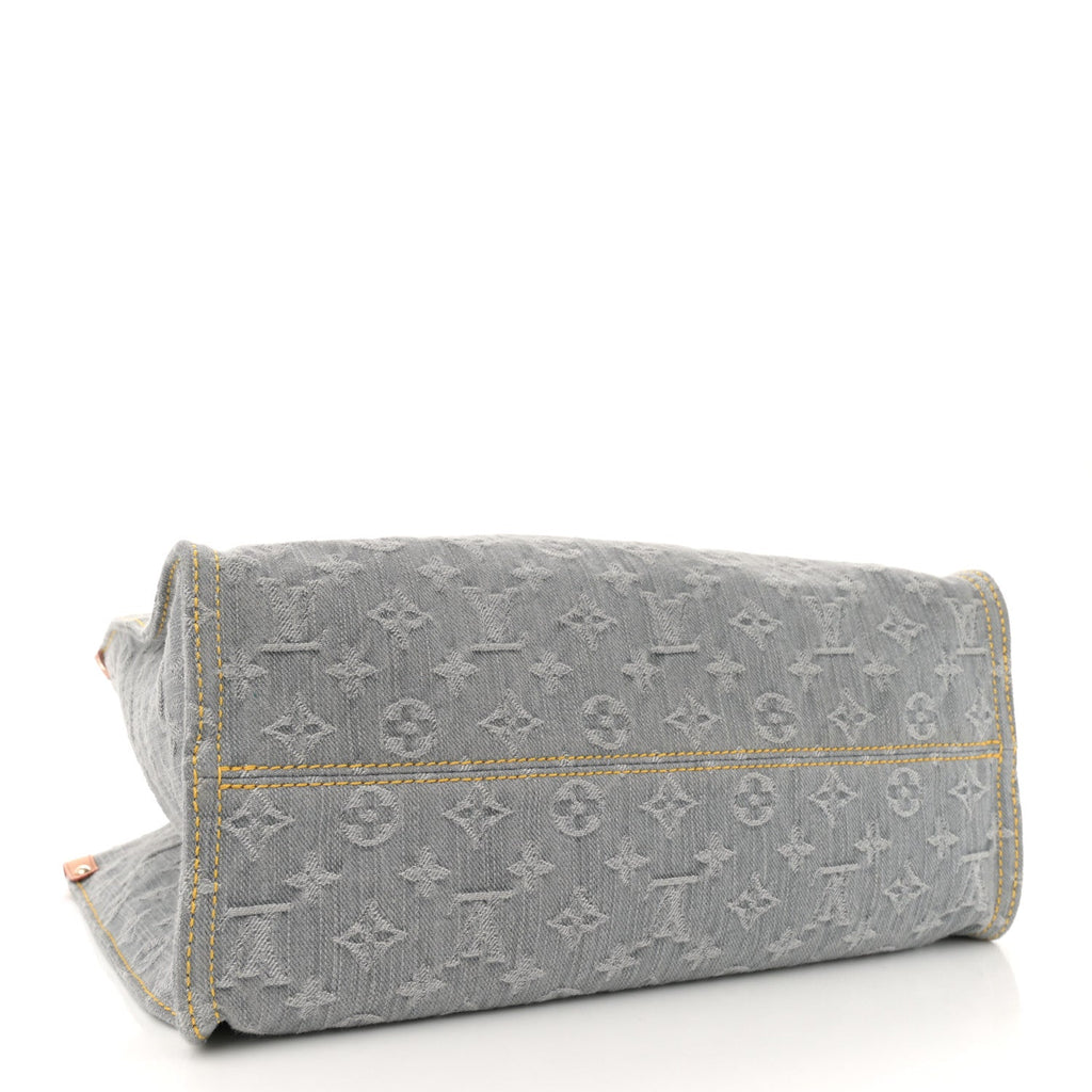 Monogram Denim Onthego MM Washed Gray