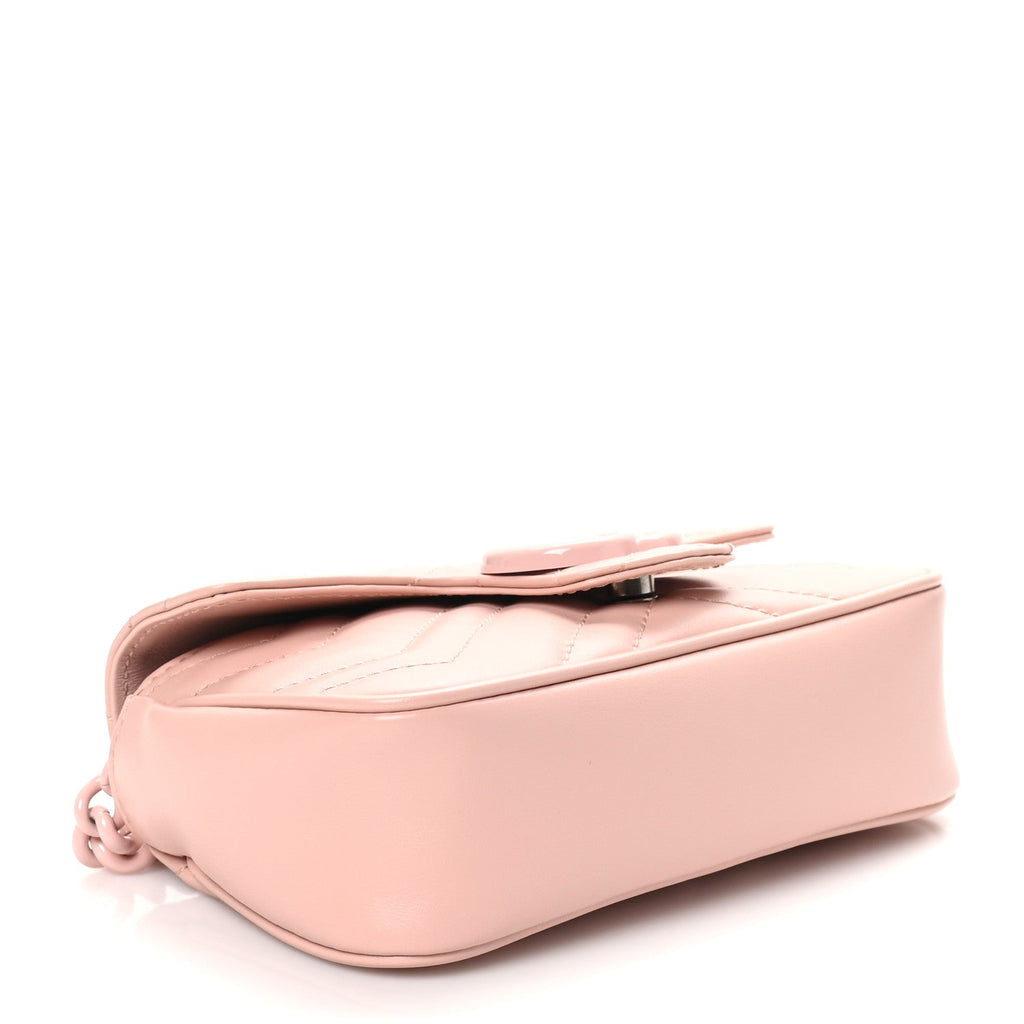 Calfskin Matelasse Monochrome GG Marmont Chain Belt Bag Perfect Pink