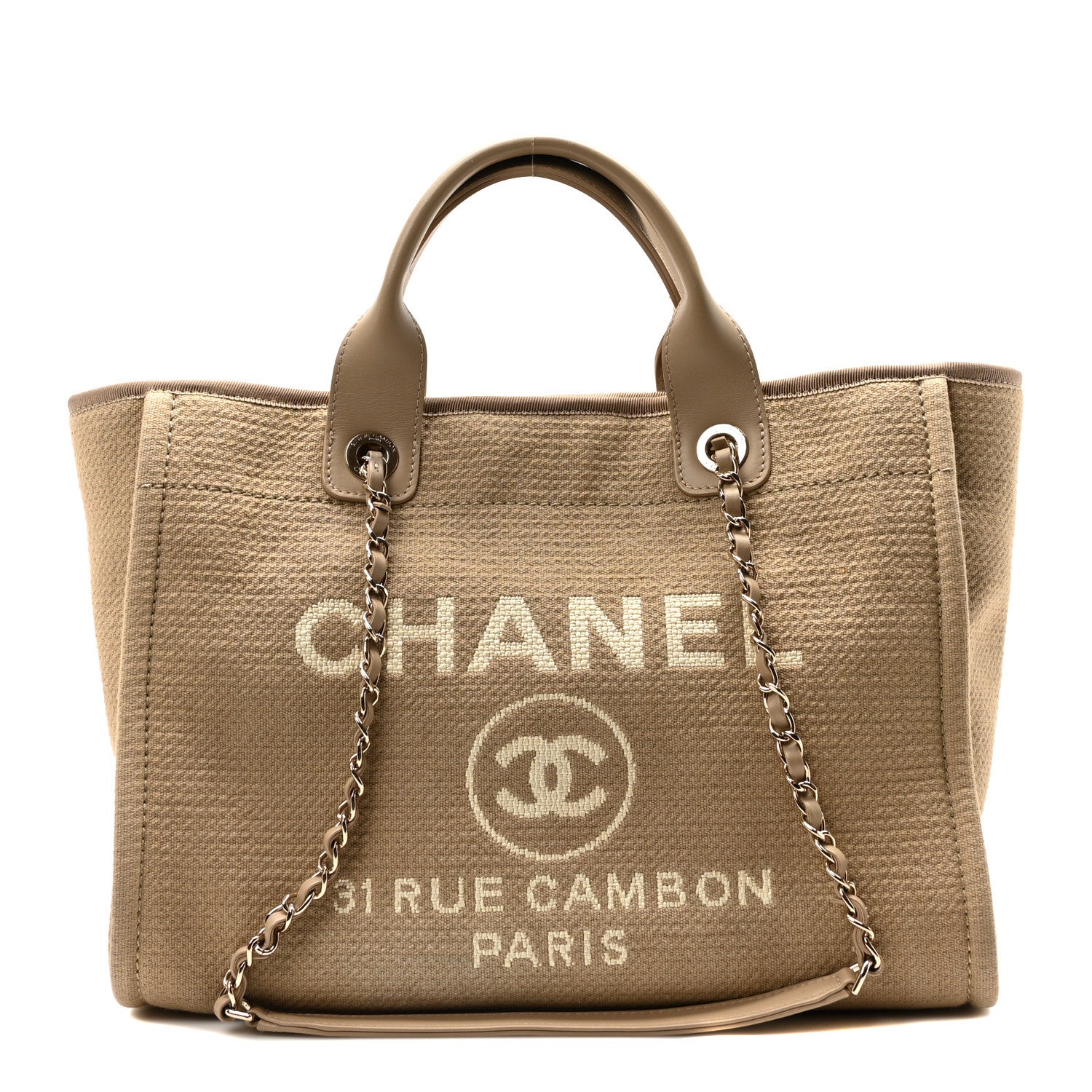 Mixed Fibers Small Deauville Tote Beige