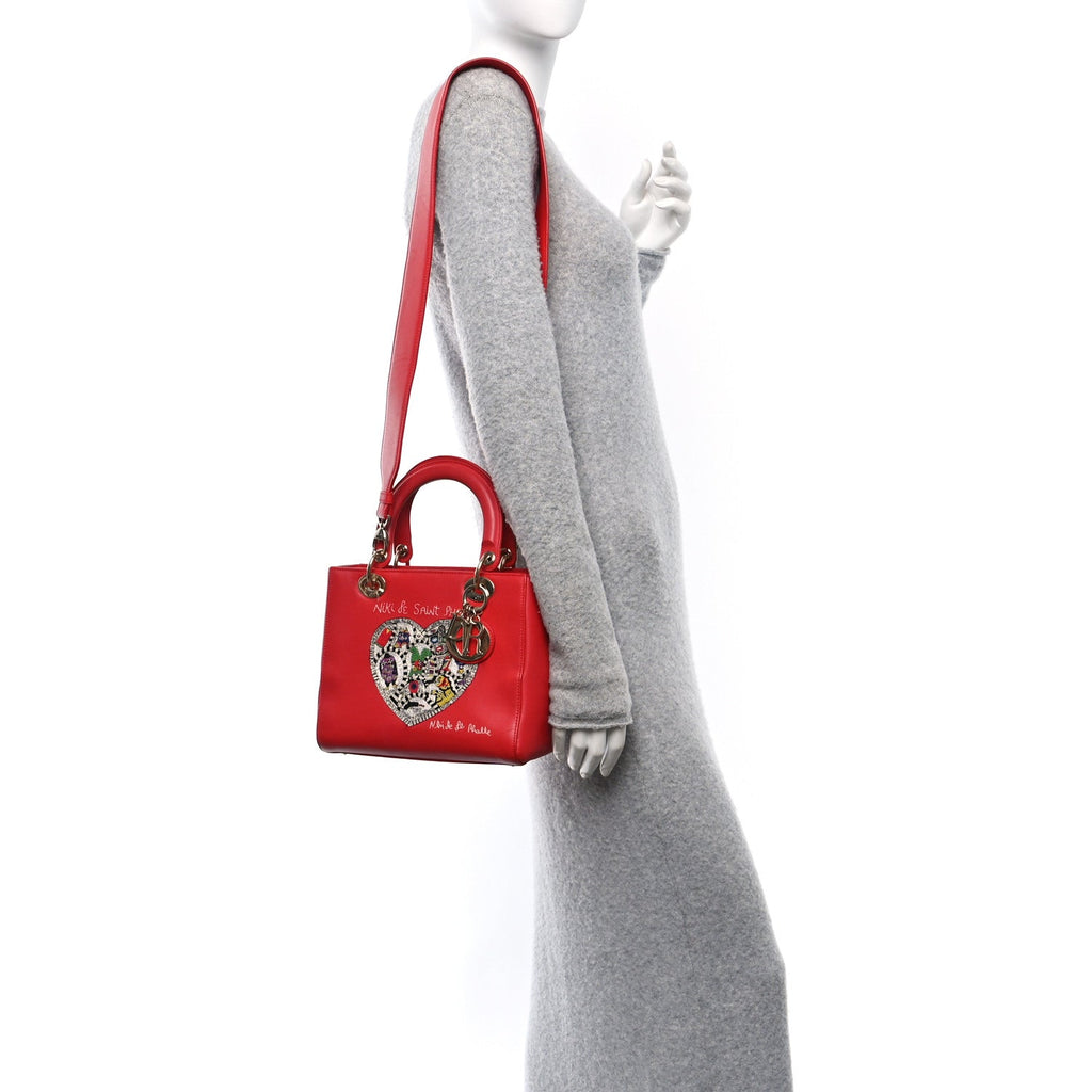 Calfskin Niki De Saint Phalle Medium Supple Lady Dior Red