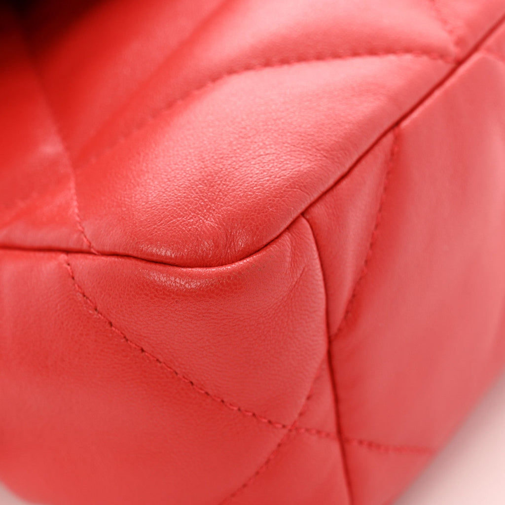 Lambskin Quilted Medium Chanel 19 Flap Red