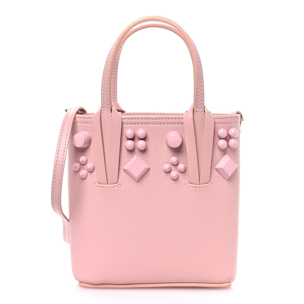 Calfskin Empire Spike Studded Mini North South Cabata Tote Rosy