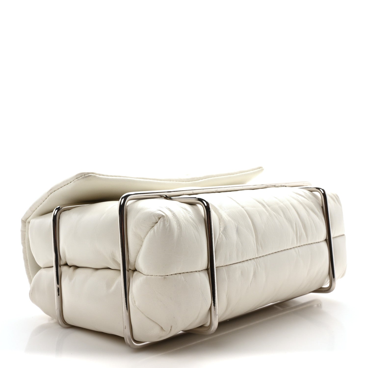 Calfskin Quilted Halo Xbody Bag White