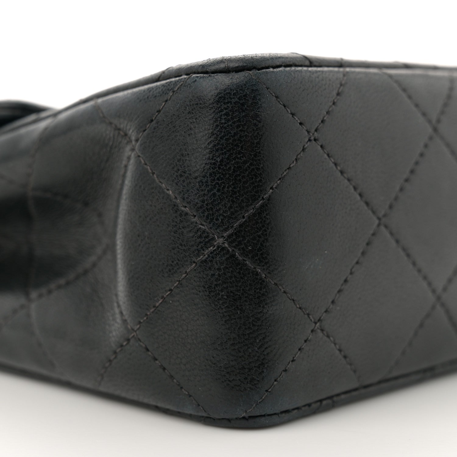 Lambskin Quilted Mini Square Flap Black