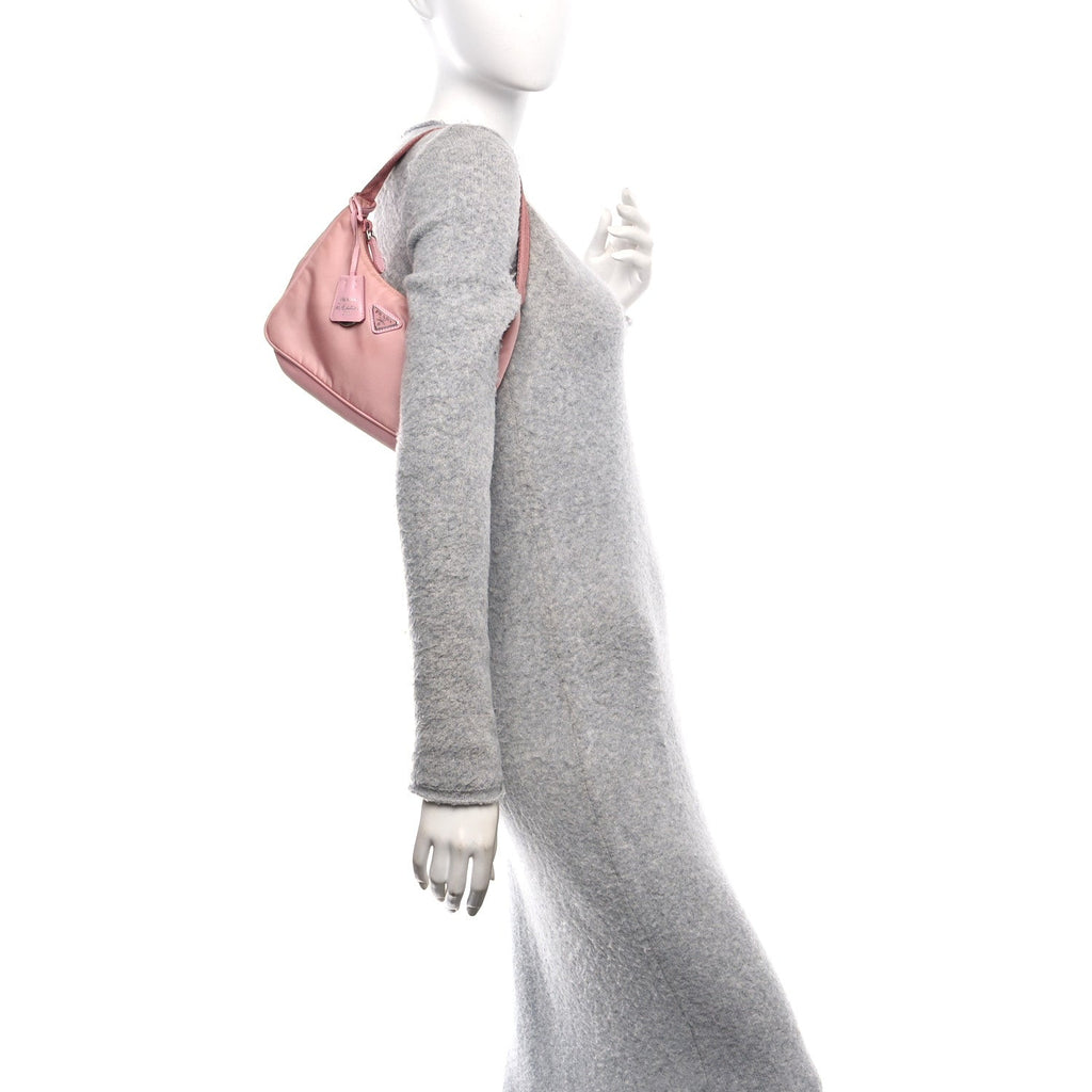 Tessuto Nylon Saffiano Mini Re-Edition 2000 Bag Rosa