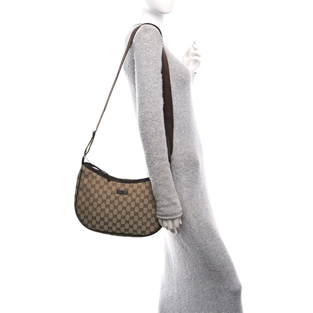 Monogram Medium Half Moon Hobo Dark Brown