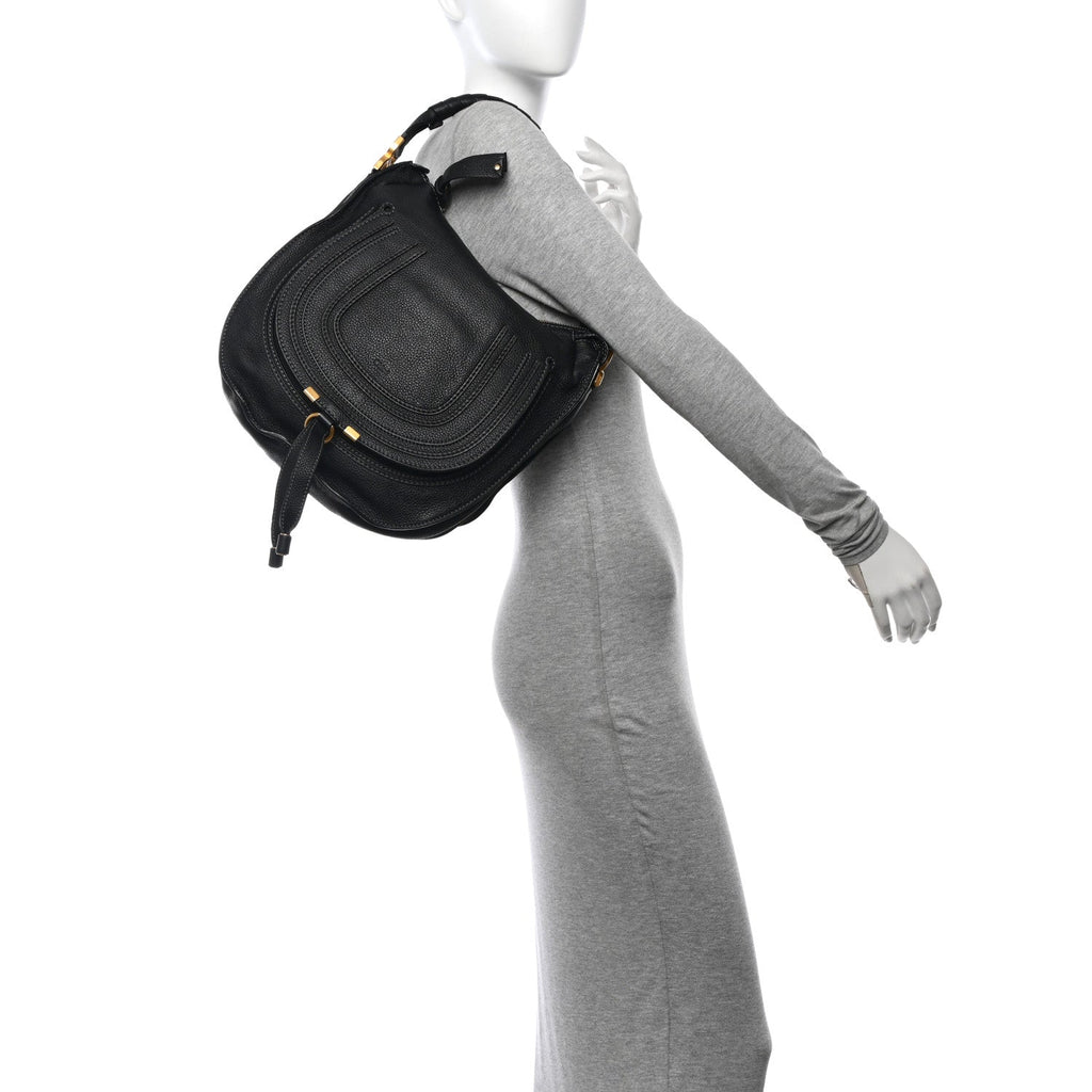Calfskin Medium Marcie Hobo Black