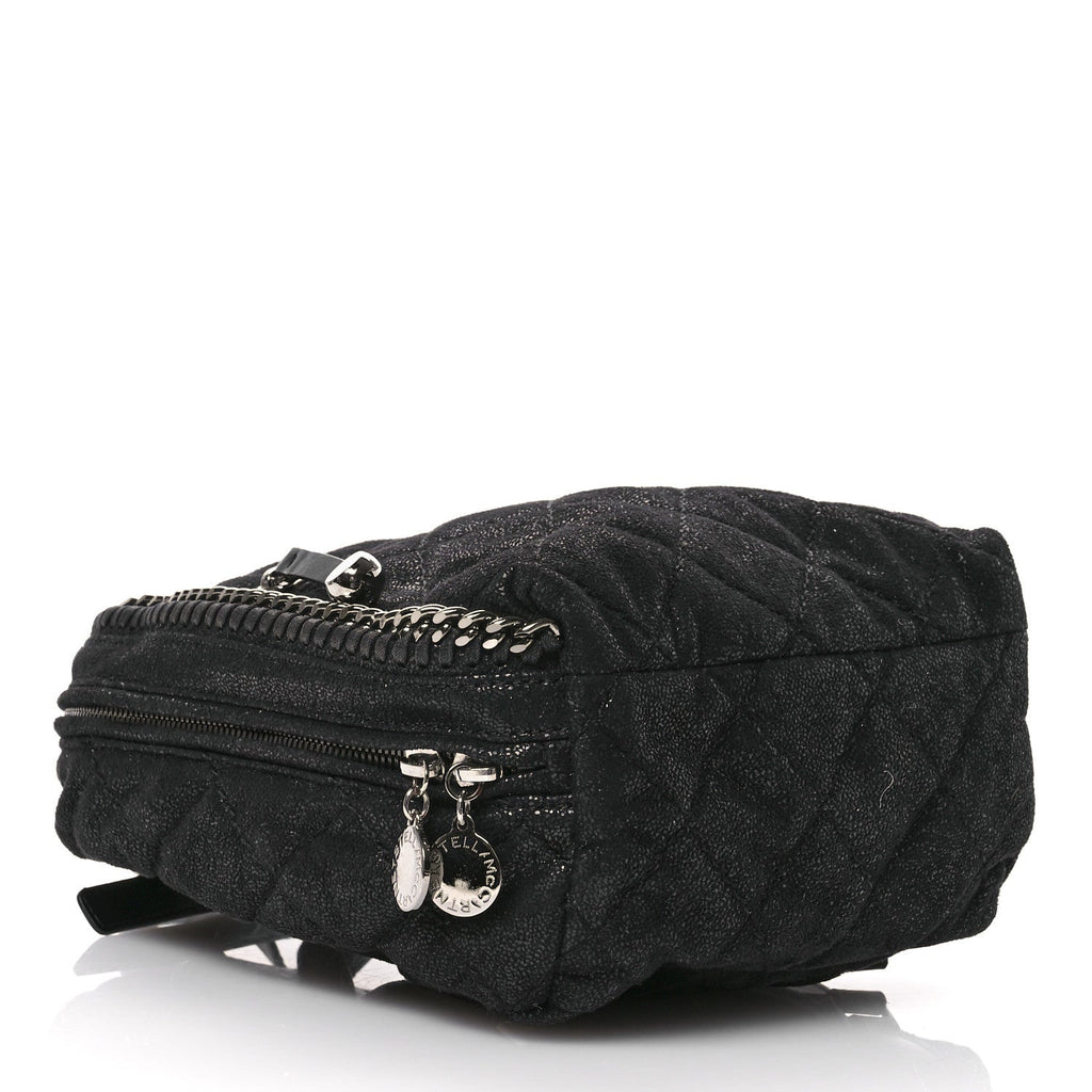 Shaggy Deer Quilted Mini Falabella Backpack Black