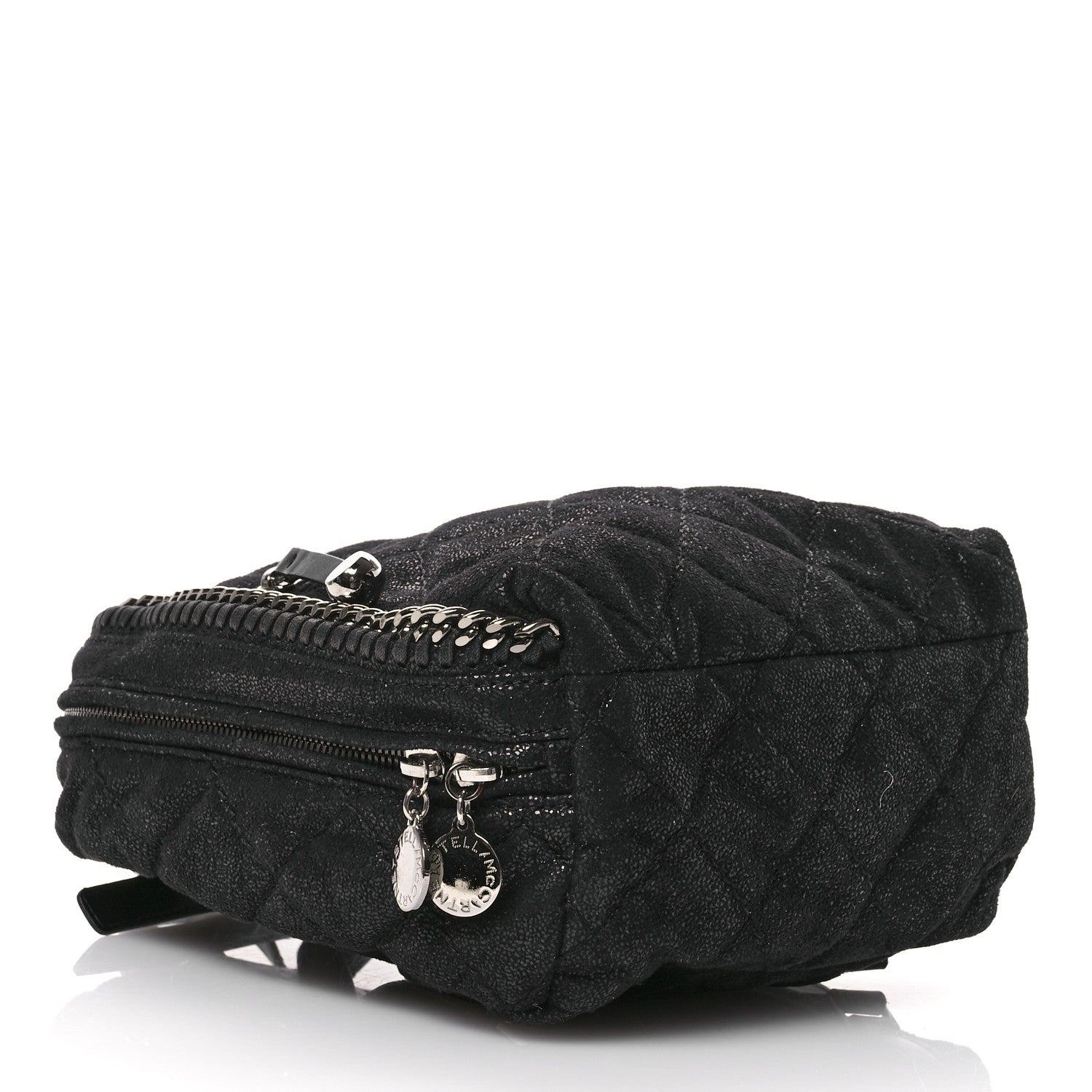 Shaggy Deer Quilted Mini Falabella Backpack Black