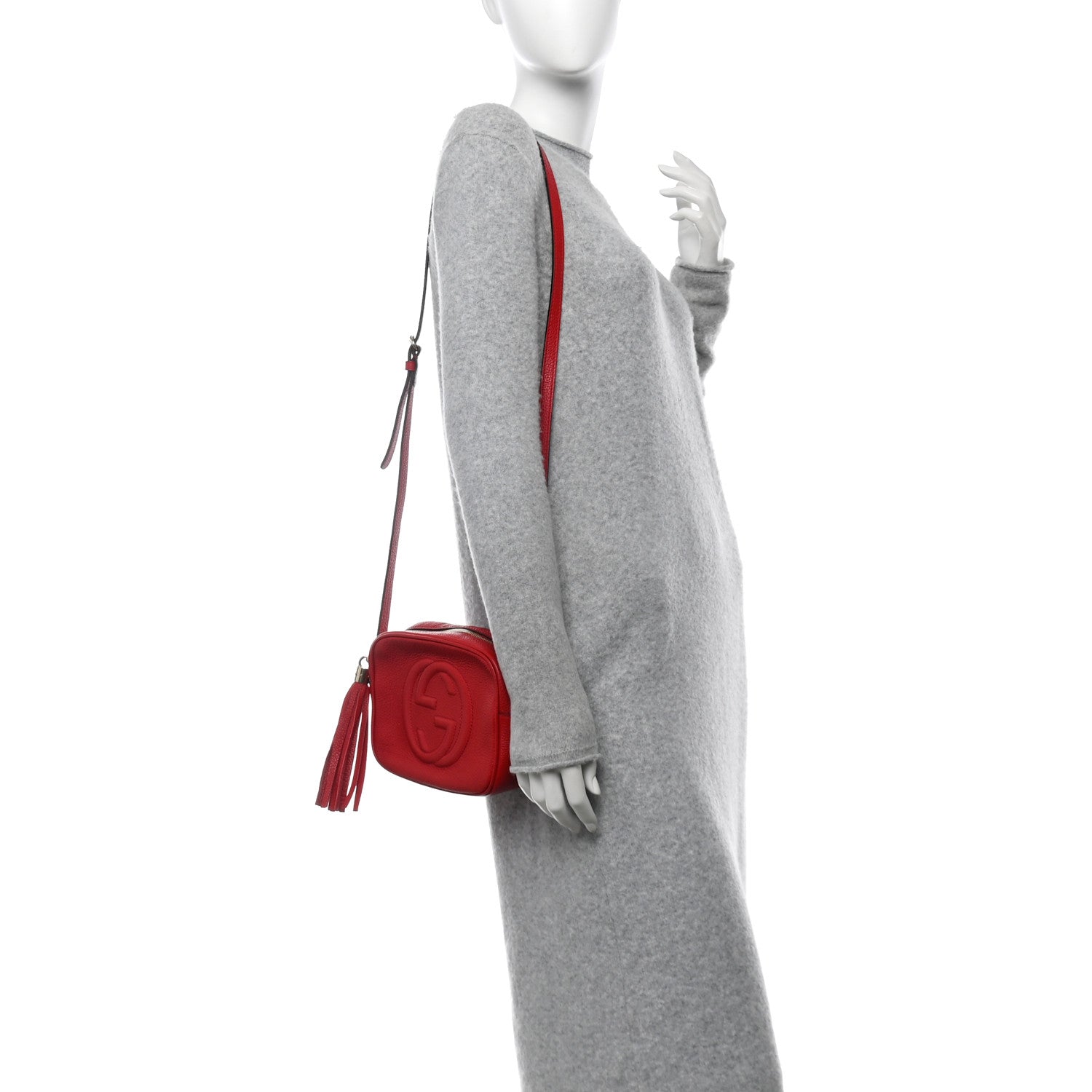 Pebbled Calfskin Small Soho Disco Bag Vibrant Red