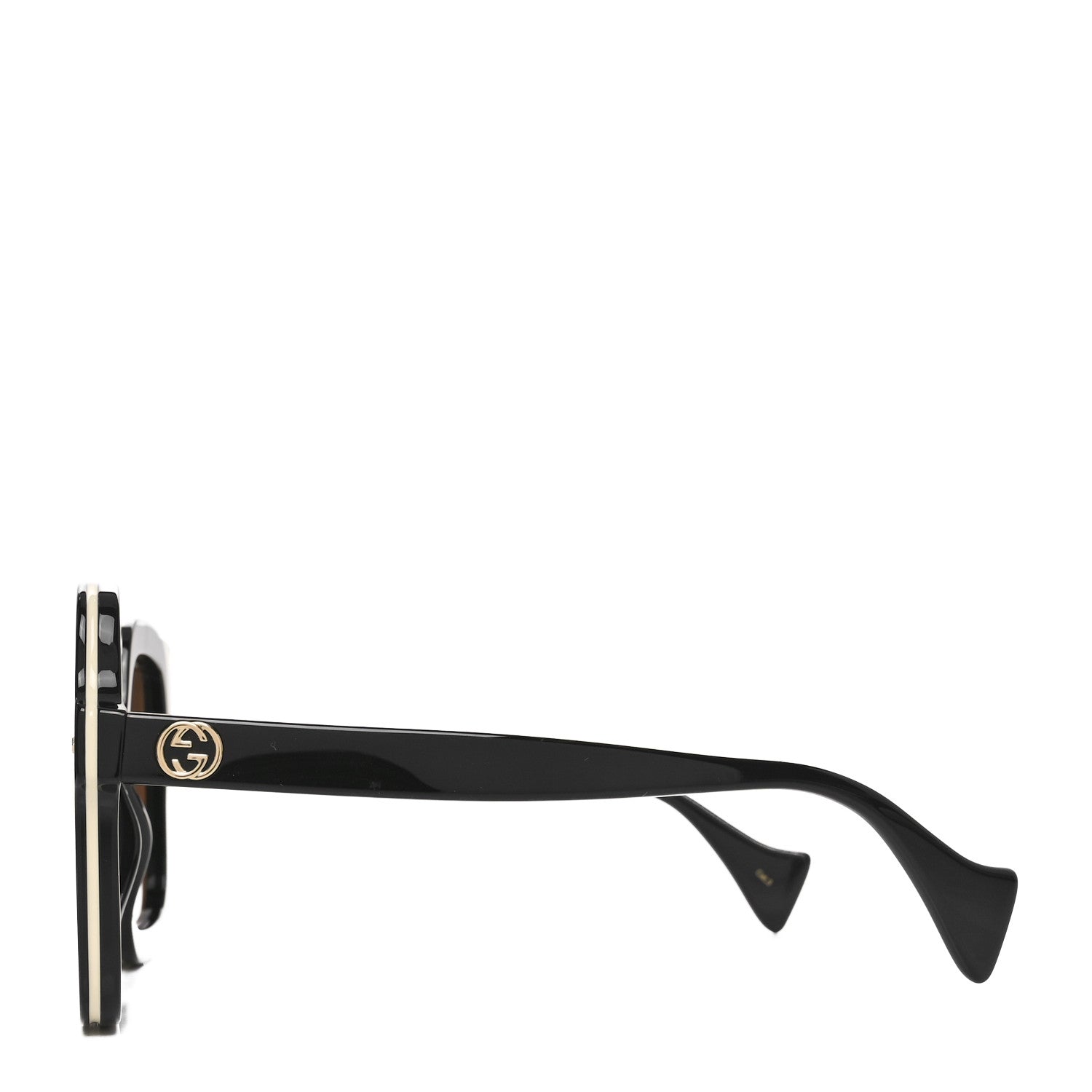 Acetate Round Frame Sunglasses GG1241S Black White