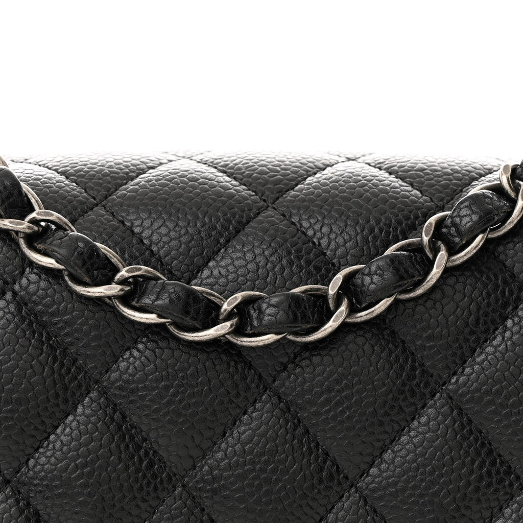 Caviar Quilted Mini Square Flap Black