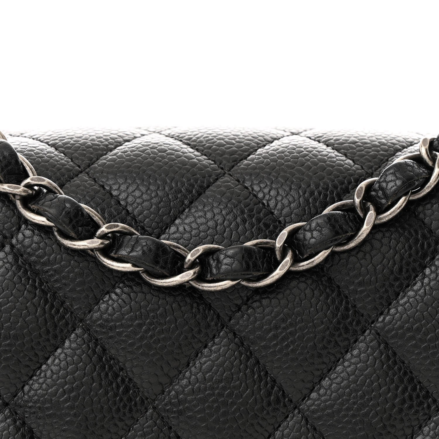 Caviar Quilted Mini Square Flap Black