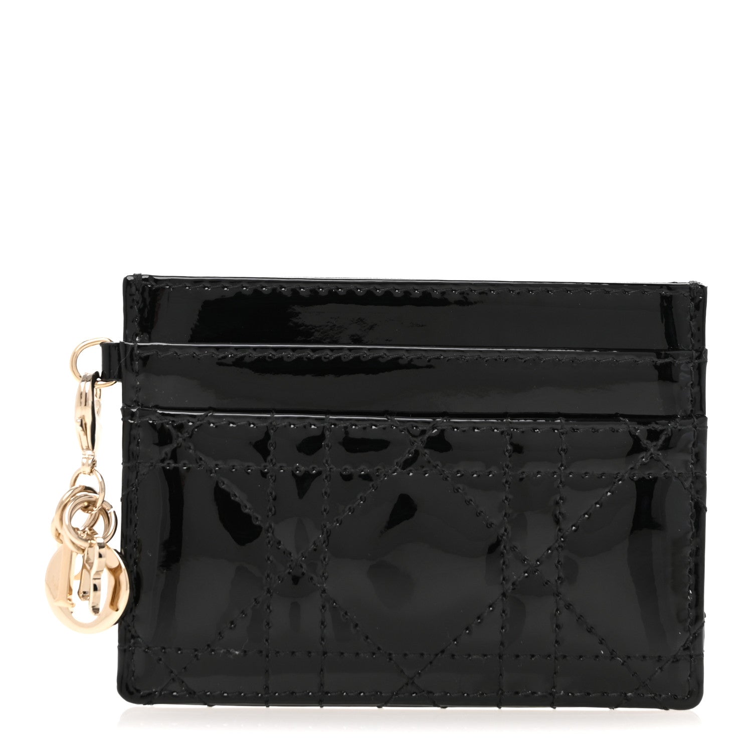 Patent Cannage Lady Dior  Holder Black