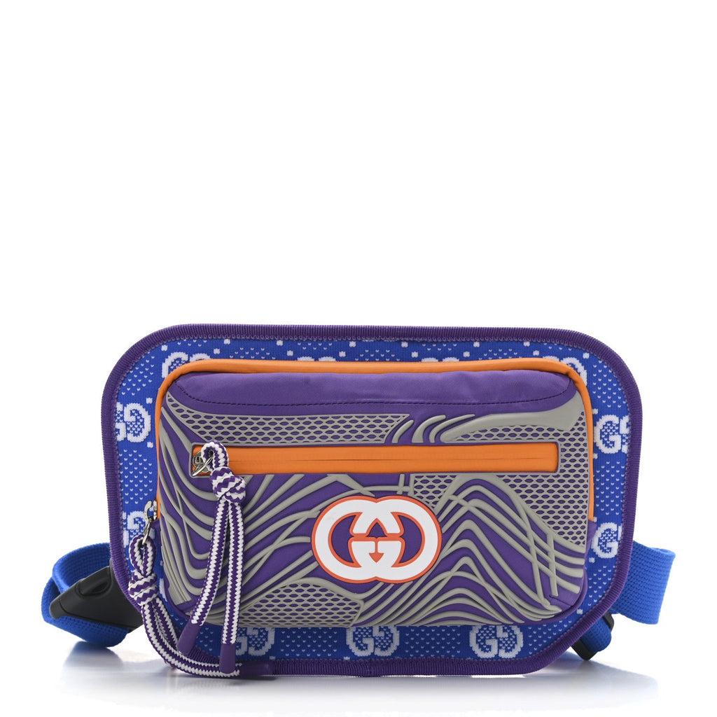 Jersey GG Monogram All Over Sporty Belt Bag Grey White Multicolor