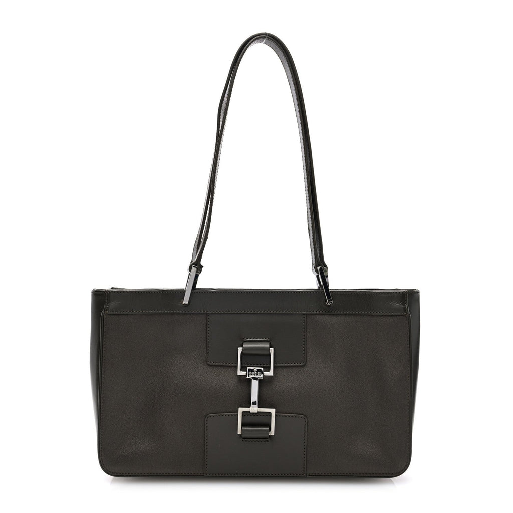 Satin Calsfkin Bardot Shoulder Bag Grey
