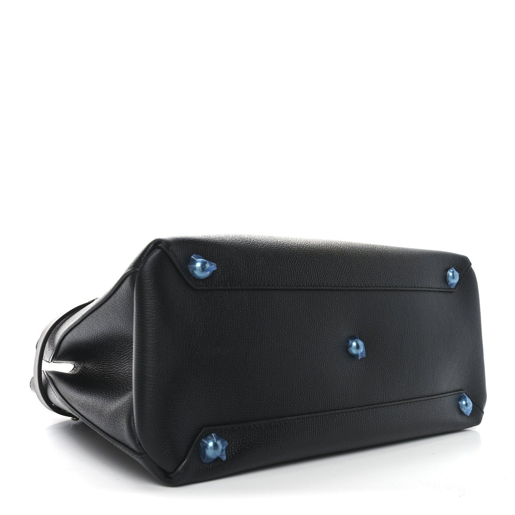Derby Calfskin Medium Banner Tote Black