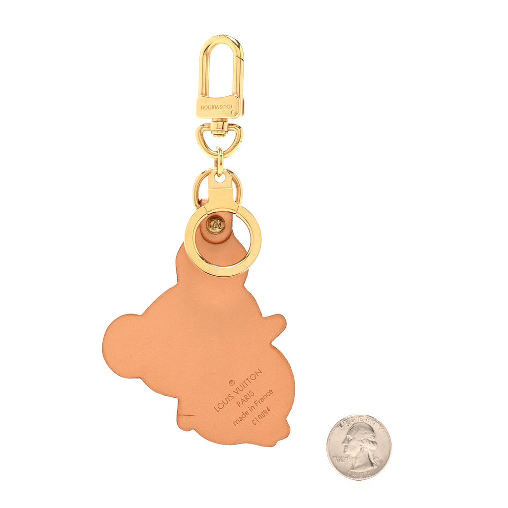Vachetta Monogram Panda Key Ring Bag Charm