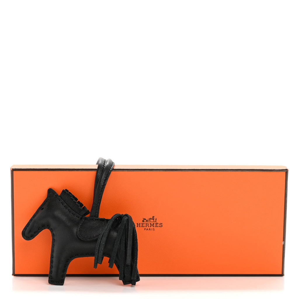 Milo Lambskin Grigri Rodeo Horse Bag Charm PM So Black