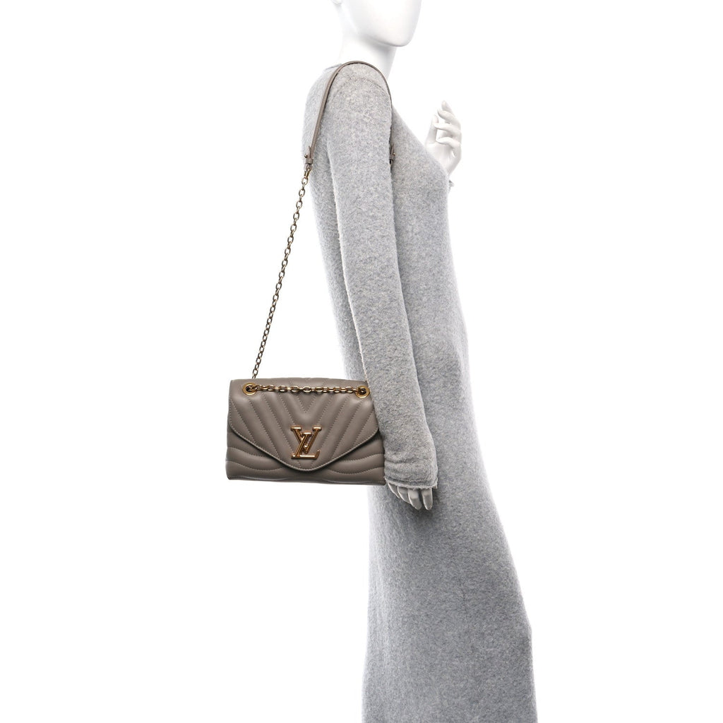 Calfskin LV New Wave Chain Bag Taupe