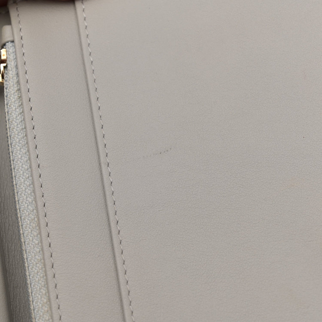 Caviar Quilted Boy Wallet On Chain WOC Grey