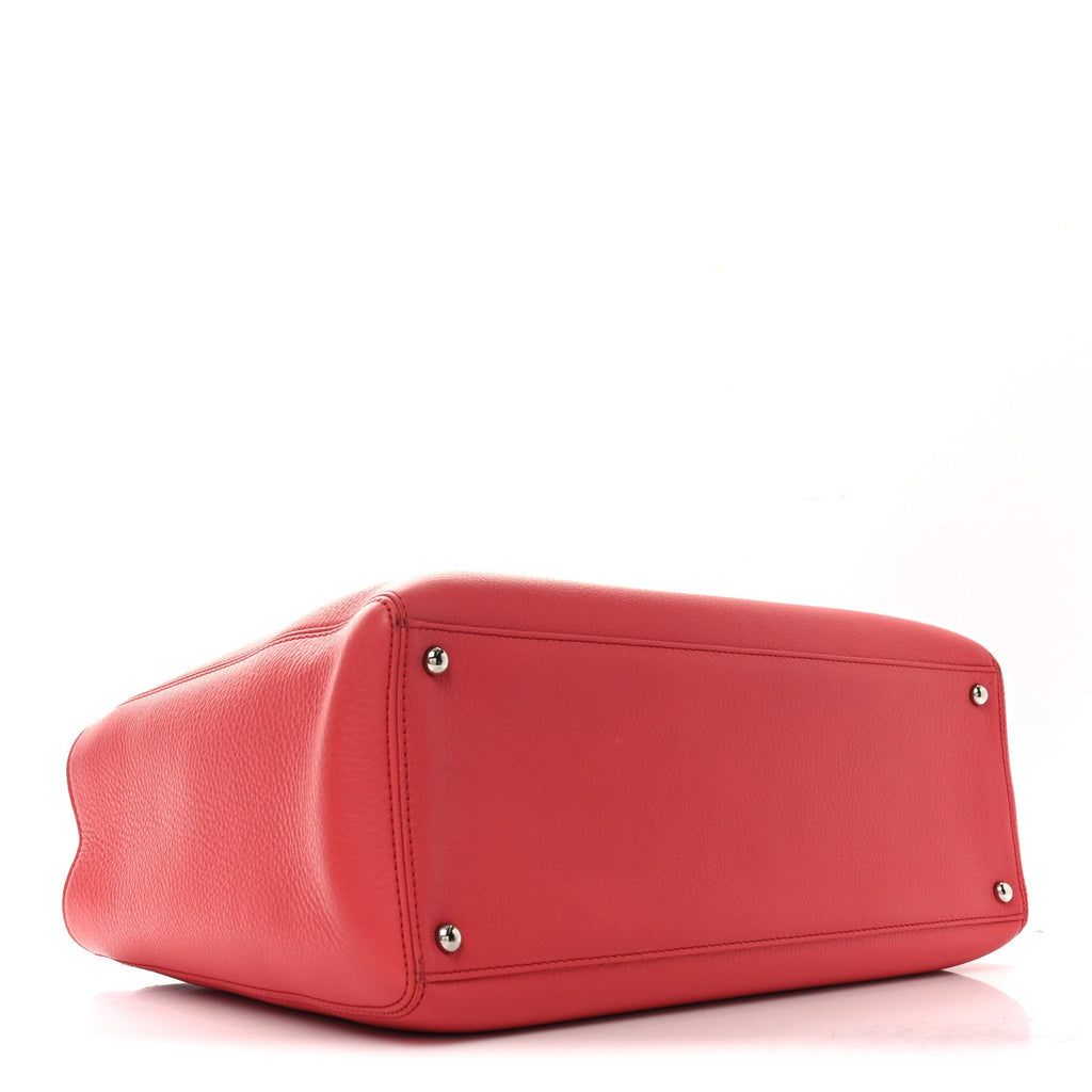Calfskin Cerf Executive Shopper Tote Coral