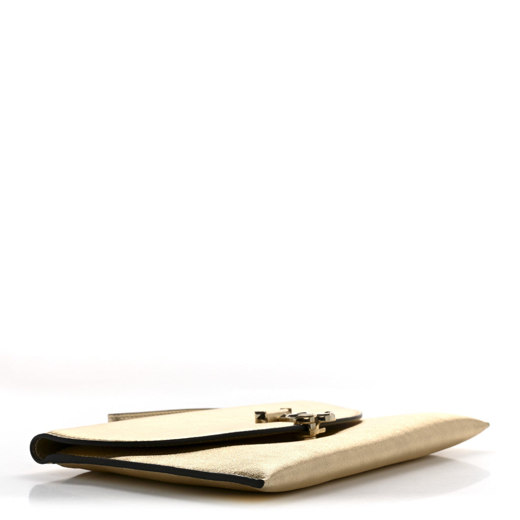 Metallic Calfskin JC Envelope Pouch Gold