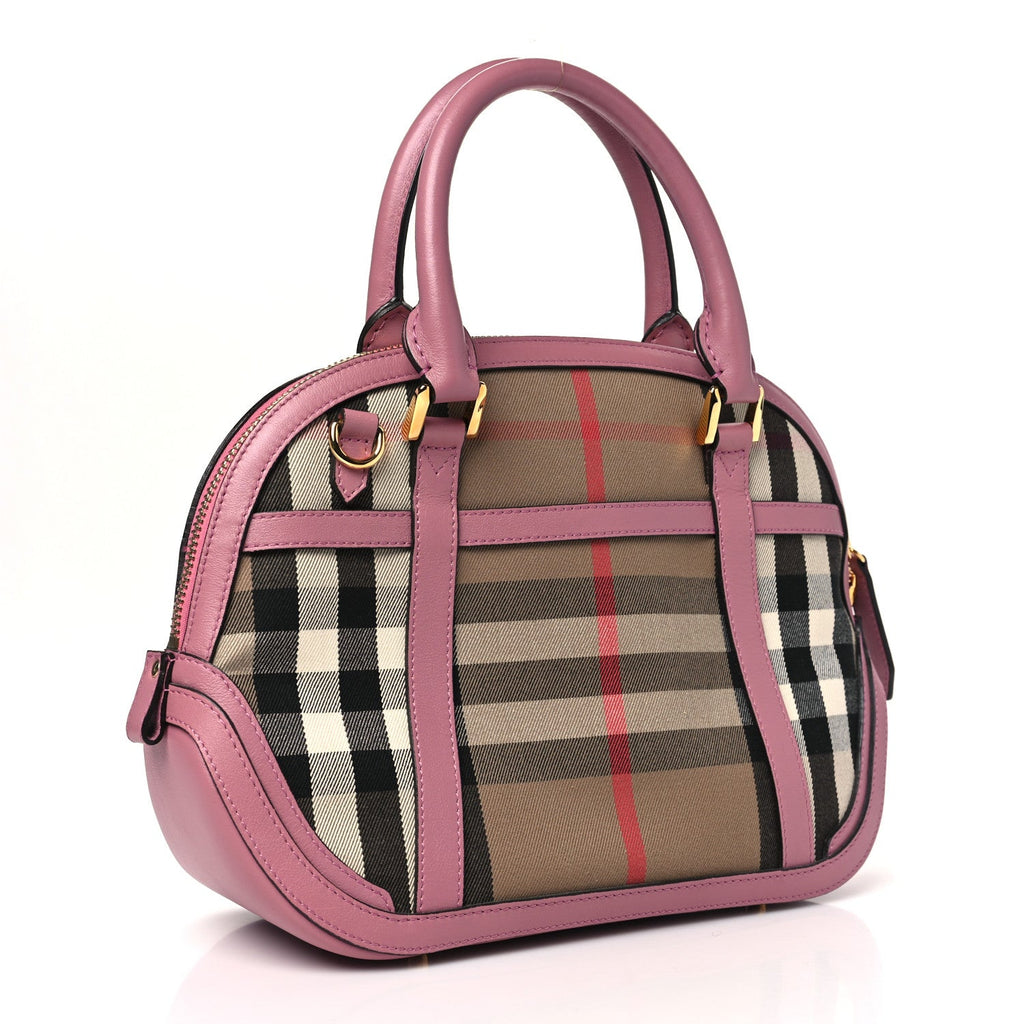 Bridle Calfskin House Check Small Orchard Bowling Bag Mauve Pink