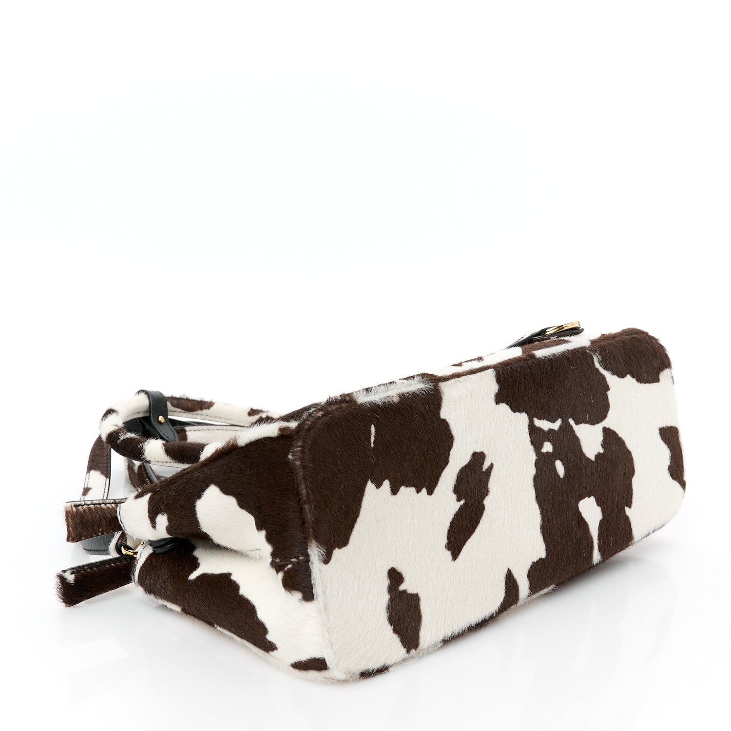 Calf Hair Stampata Cow East West Medium Galleria White Moro