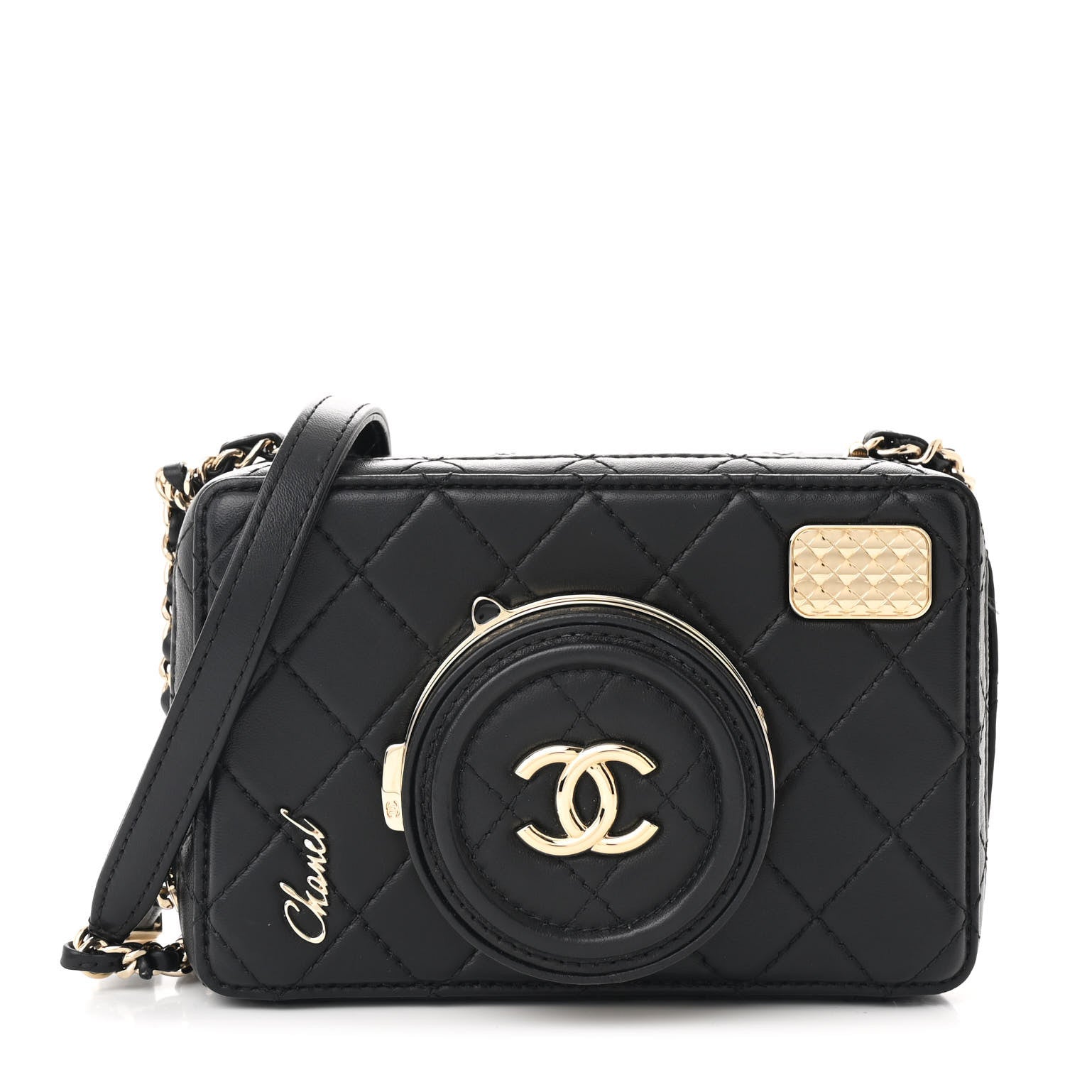 Lambskin Quilted Coco Click Bag Black