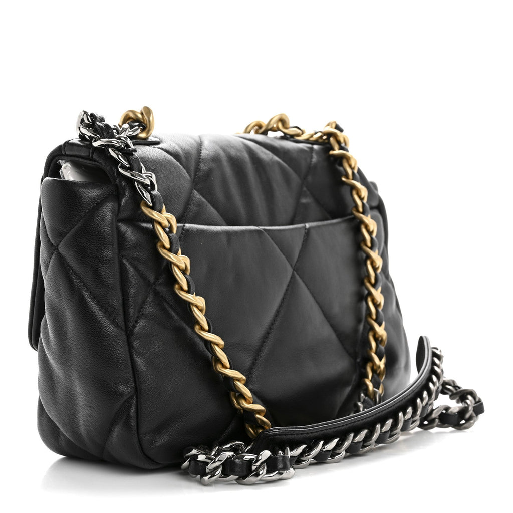 Lambskin Quilted Medium Chanel 19 Flap Black