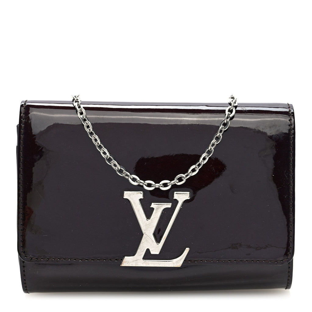 Patent Louise PM Chain Clutch Amarante