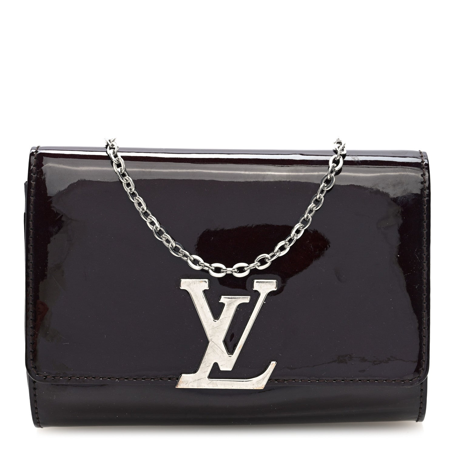 Patent Louise PM Chain Clutch Amarante