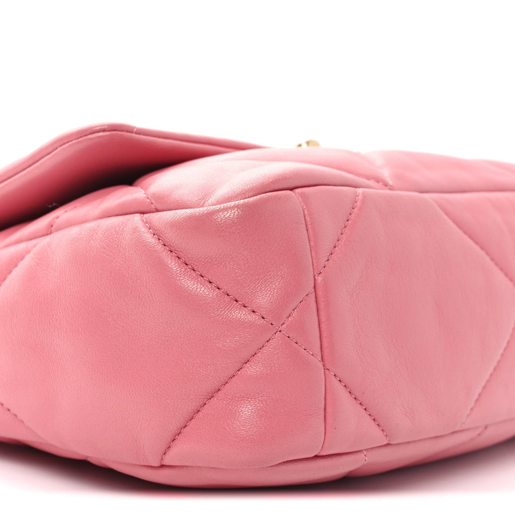 Lambskin Quilted Medium Chanel 19 Flap Pink