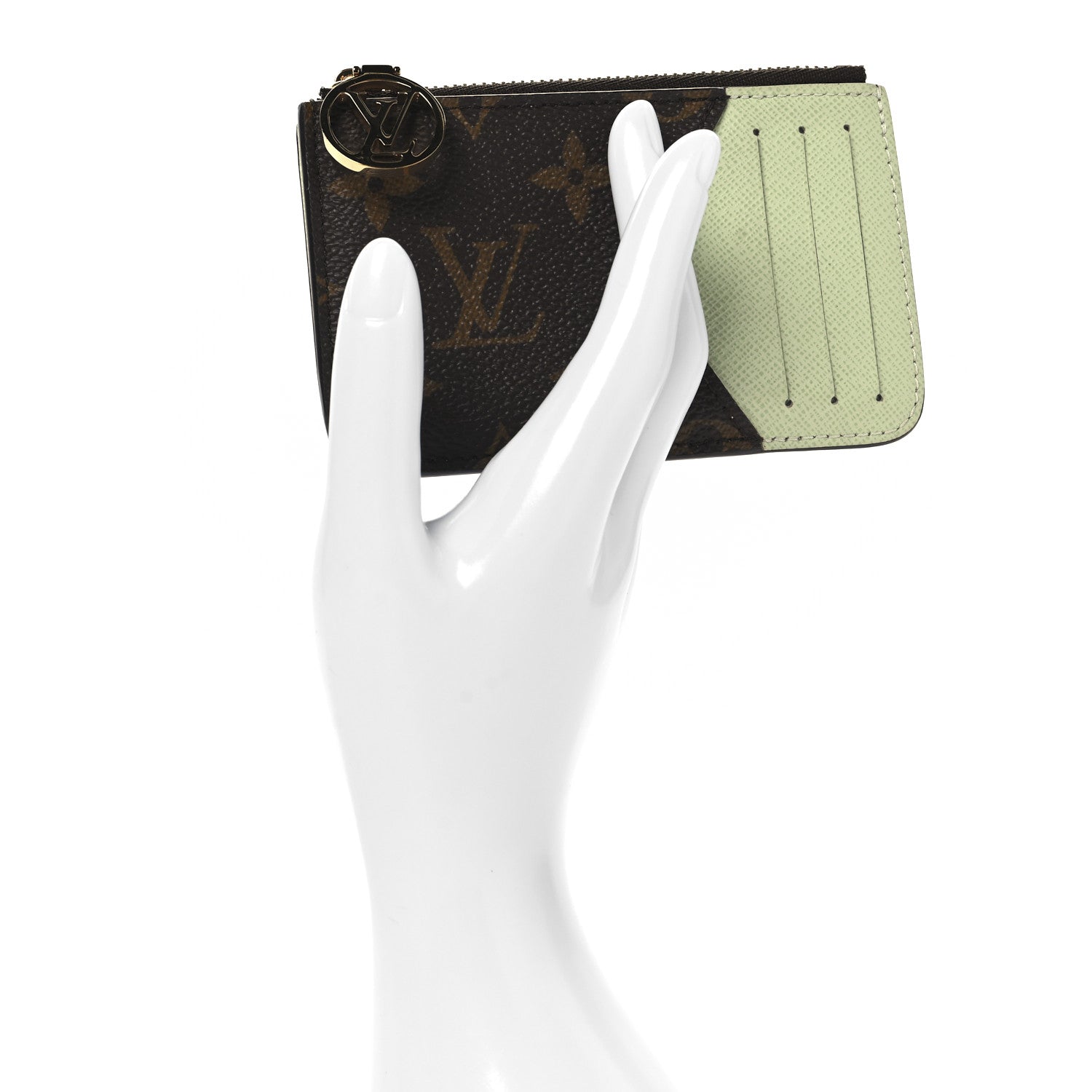 Monogram Zipped Romy  Holder Matcha