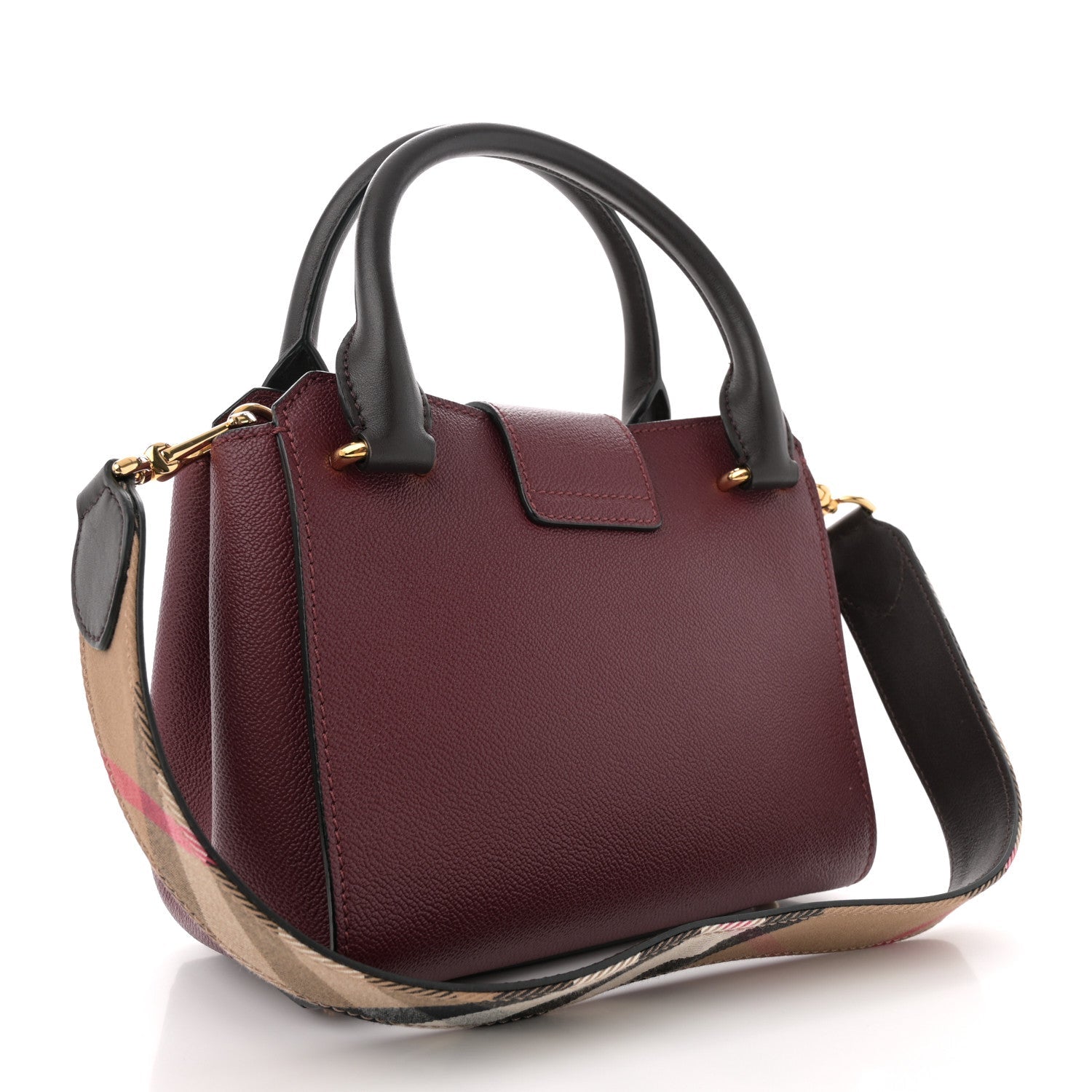Soft Grain Calfskin Small Buckle Tote Antique Red