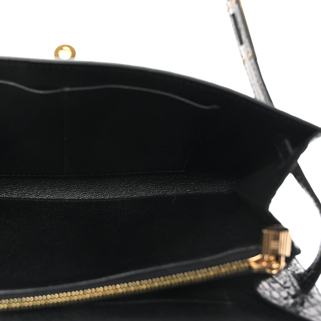 Shiny Alligator Kelly Wallet To Go Black