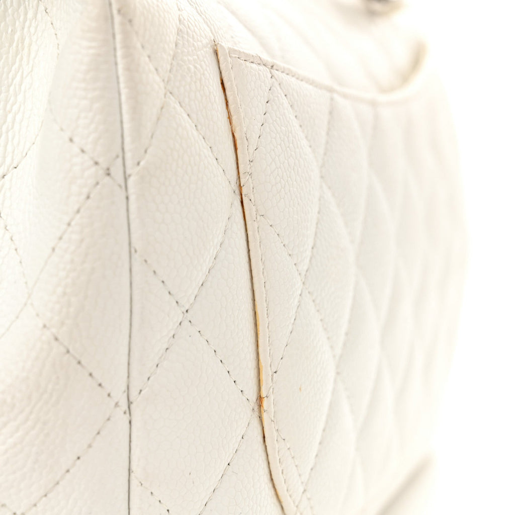 Caviar Jumbo Single Flap White