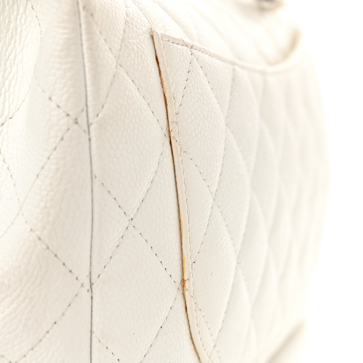 Caviar Jumbo Single Flap White