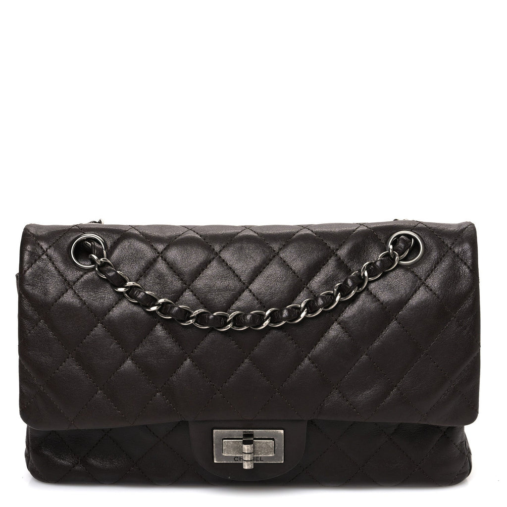 Lambskin Quilted Medium Hybrid Reissue Flap Brown