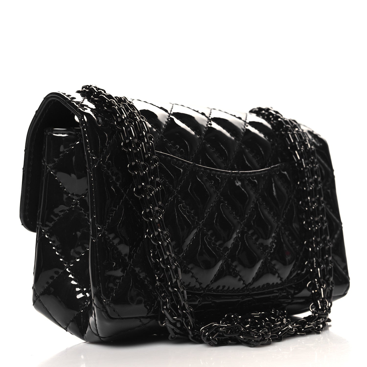 Patent Calfskin Quilted 2.55 Reissue Mini Flap So Black