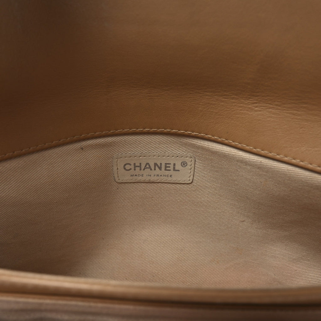 Calfskin Square Stitched Mademoiselle Shoulder Bag Tan
